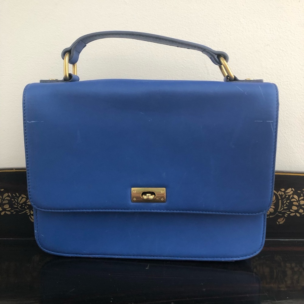 NWOT J. Crew blue adjustable purse